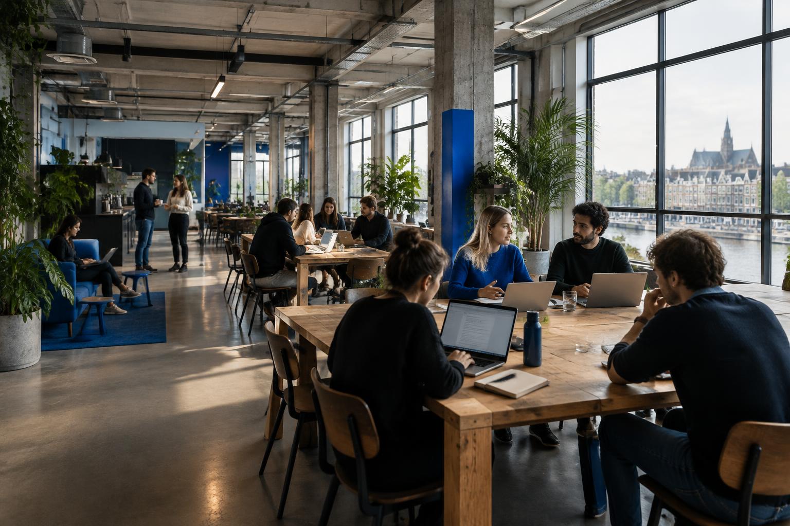 Creatieve werkplek van AI Marketing Bureau bij B. Amsterdam